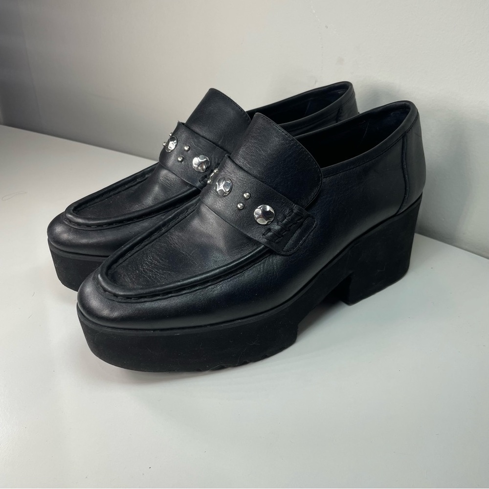 Maje Black Studded Platform Loafers